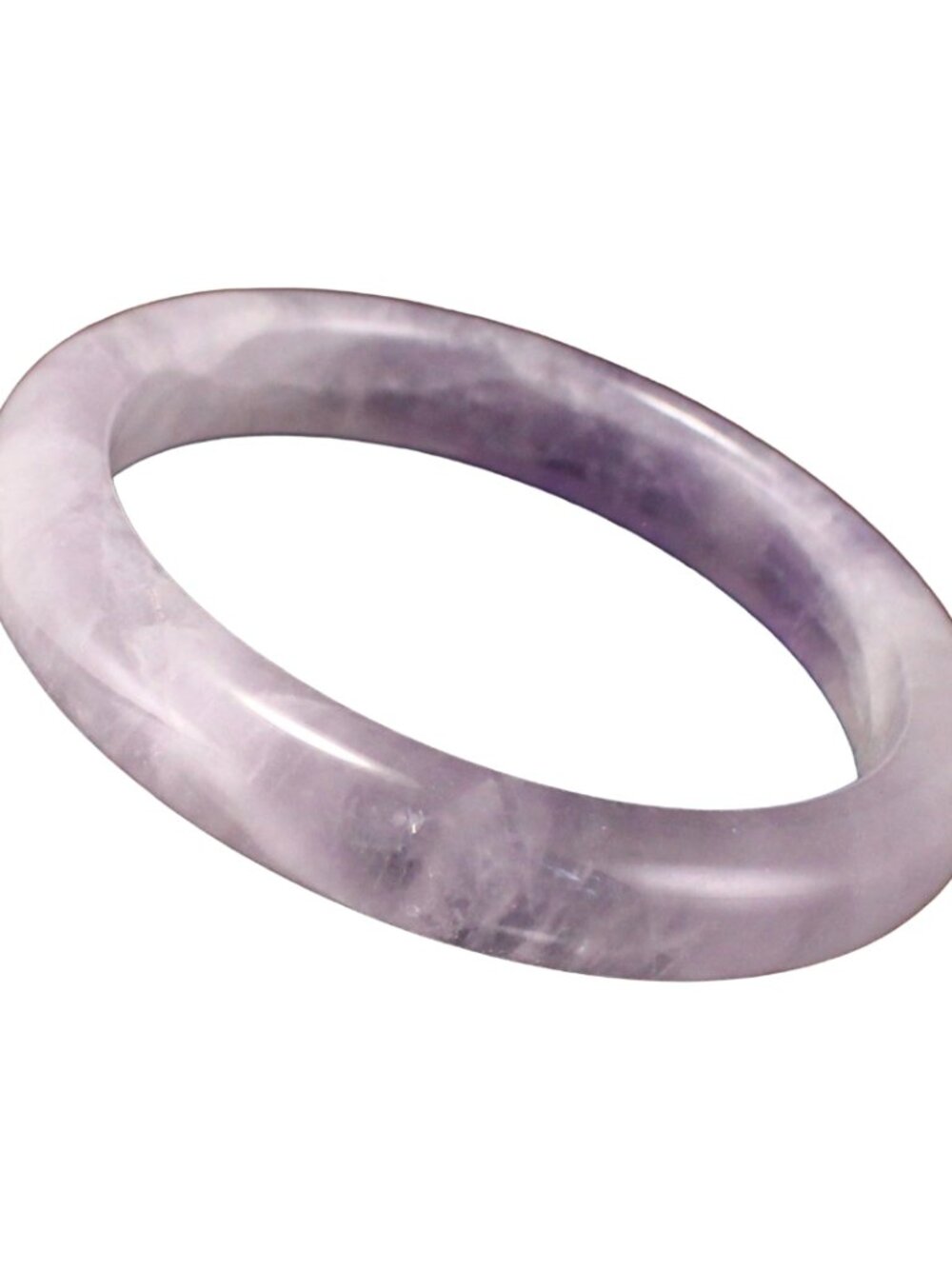 Natural Amethyst Bangle Bracelet 47.68g 60mm ID Lavender Purple Gemstone Cert